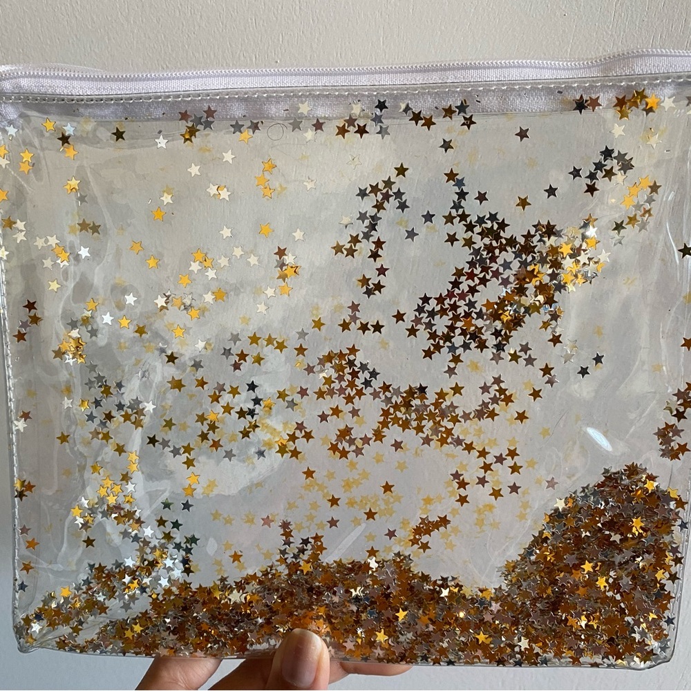 Clear Star Confetti Pouch